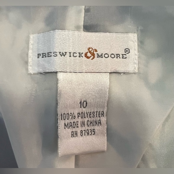 Preswick and Moore white and blue floral midi skirt fully lined zip side 10 EUC - Picture 5 of 5